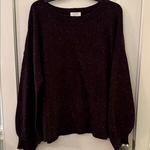 LOFT Women's purplish Crew Neck Sweater